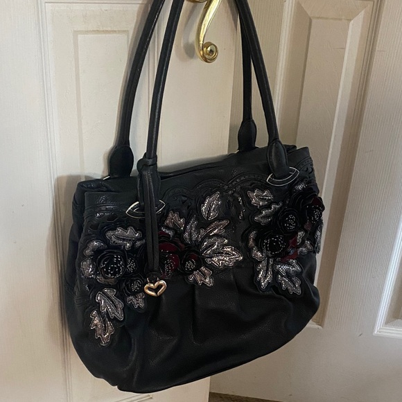 Brighton Handbags - Brighton Crysta Floral Leather Shoulder Bag